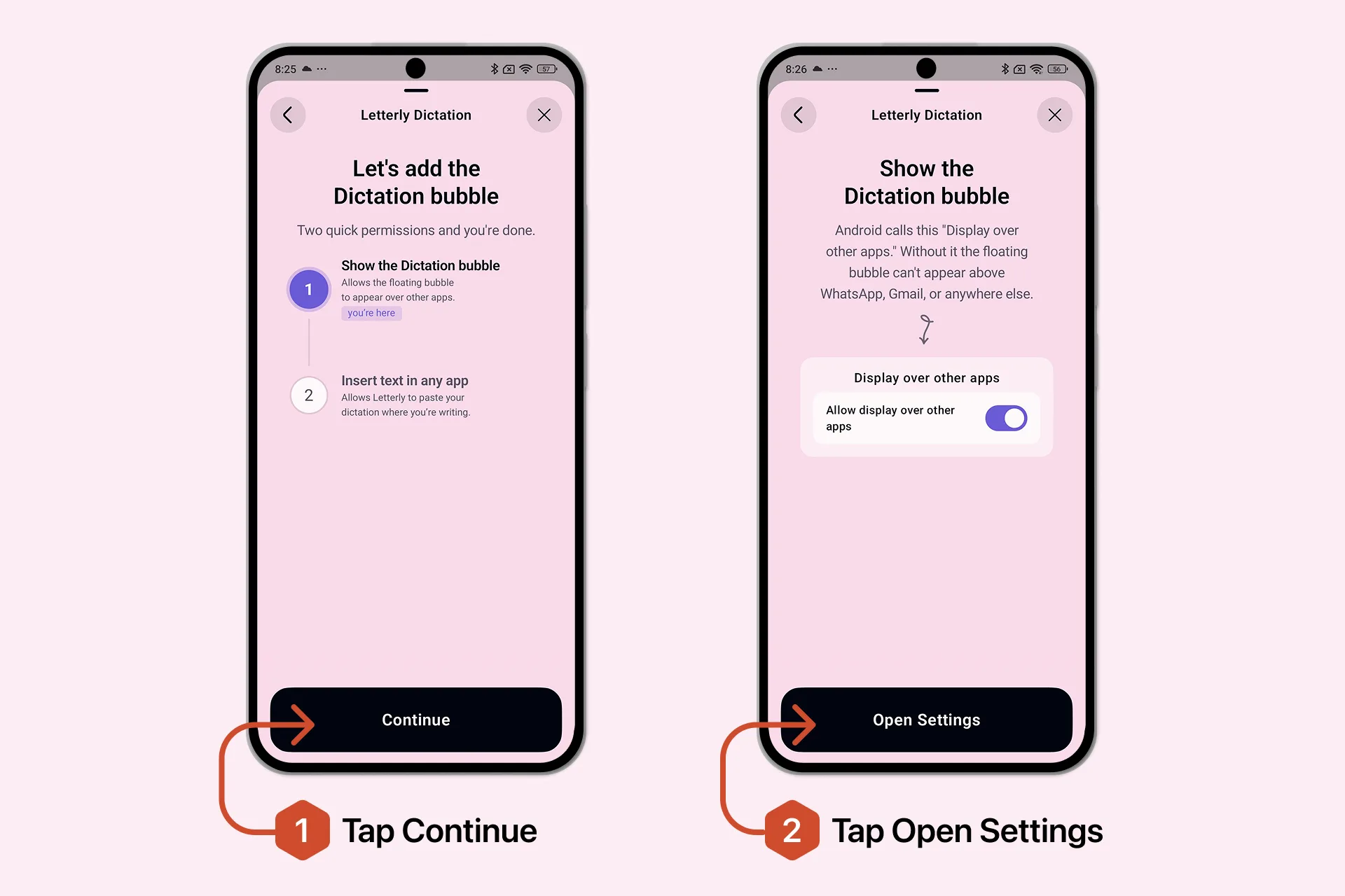 Tap Continue, then Open Settings