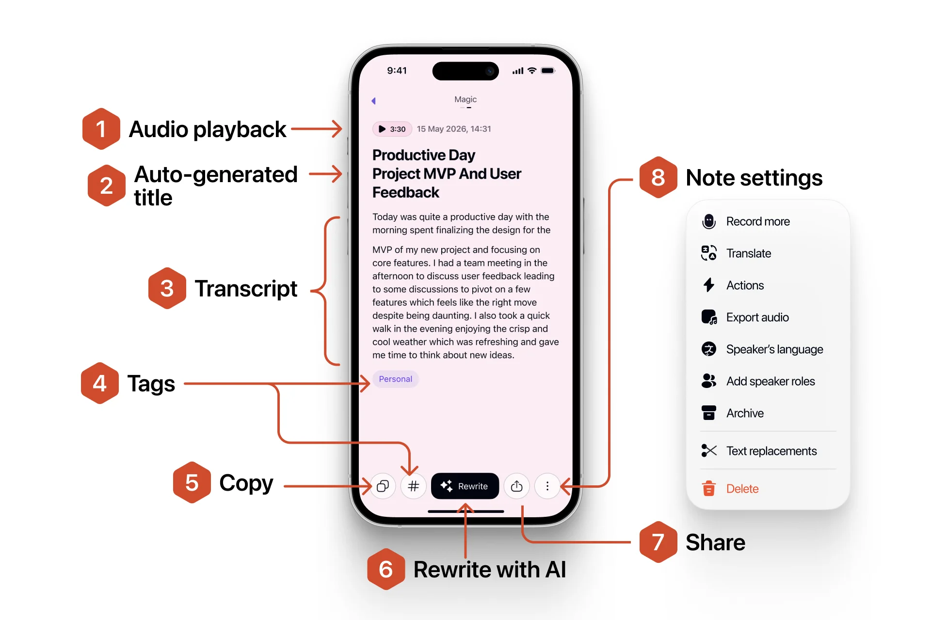 Note screen