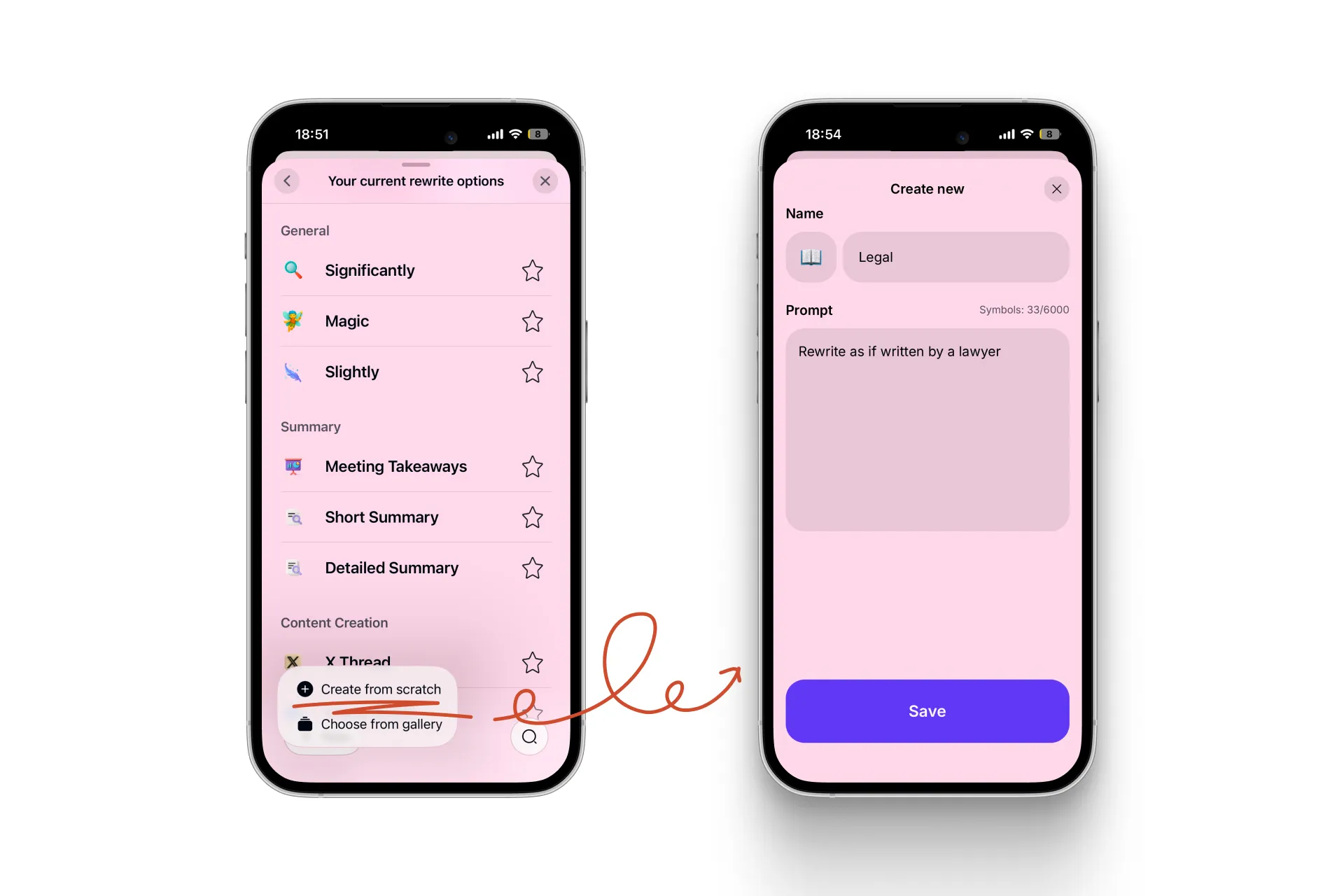 Create from scratch